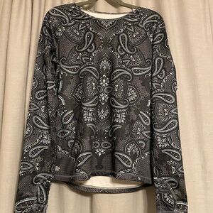 Athleta Paisley Long Sleeve Top Size Large